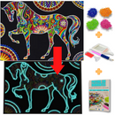 Pintura em Diamantes - Tela Fluorescente - Cavalo - Pedras Especiais - 30x40cm