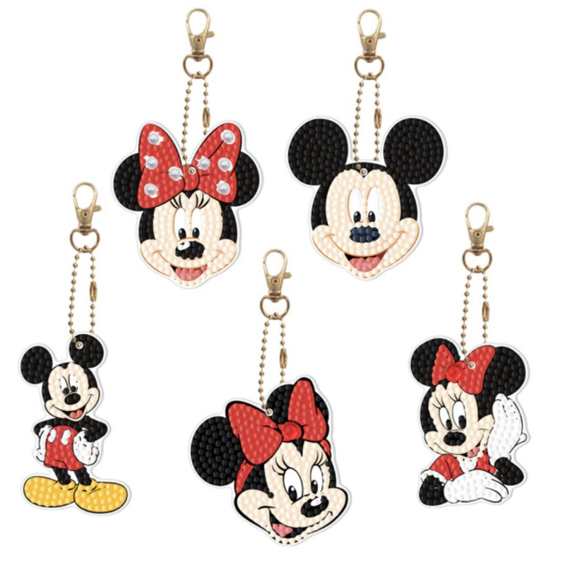 Kit Completo - Pingente em Pintura Diamantes - Mickey e Minnie