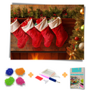 Kit Completo - Pintura em Diamantes - Meias de Natal