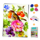 Kit Completo - Pintura em Diamantes - Passáro, flores e frutas