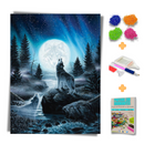 Kit Completo - Pintura em Diamantes - Uivando