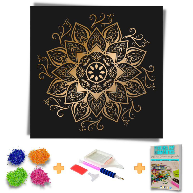 Kit Completo - Pintura em Diamantes - Mandalas Personalizadas - Mandala Diamante