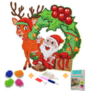 Kit Completo - Guirlanda com Pintura em Diamantes - Papai Noel e Rena