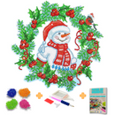 Kit Completo - Guirlanda com Pintura em Diamantes - Boneco de Neve