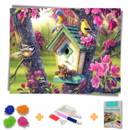 Kit Completo - Pintura em Diamantes - Casa de Pássaros