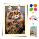 Kit Completo - Pintura em Diamantes - Gato 3D