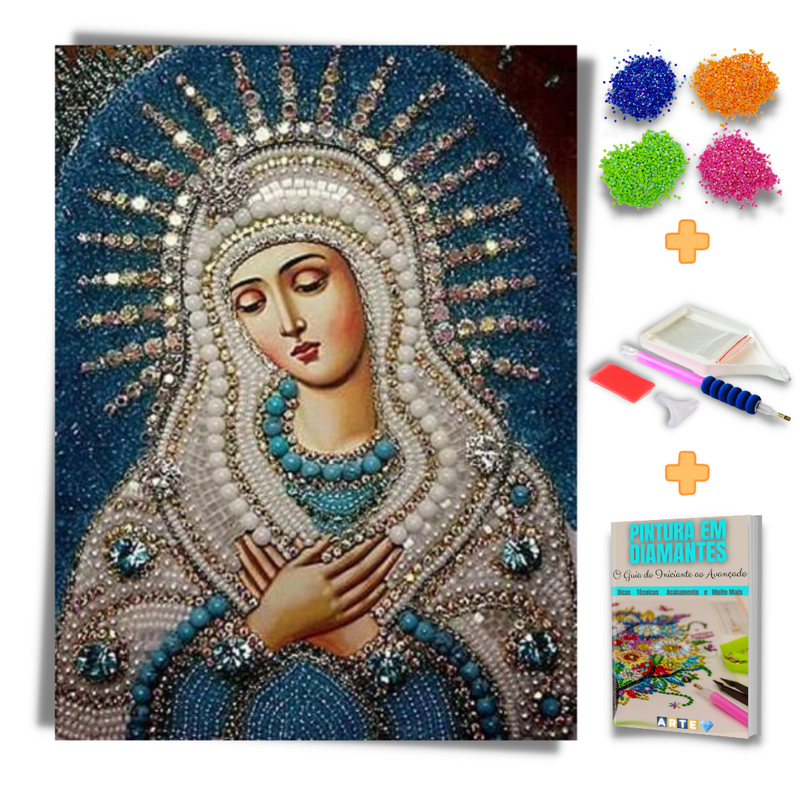 Kit Completo - Pintura em Diamantes - Virgem Maria (30x40)
