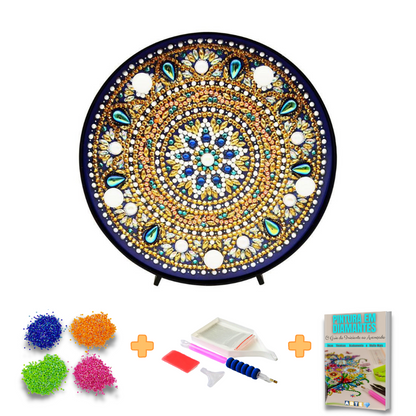 Kit completo - Mandalas em Abajur com Pintura em Diamantes
