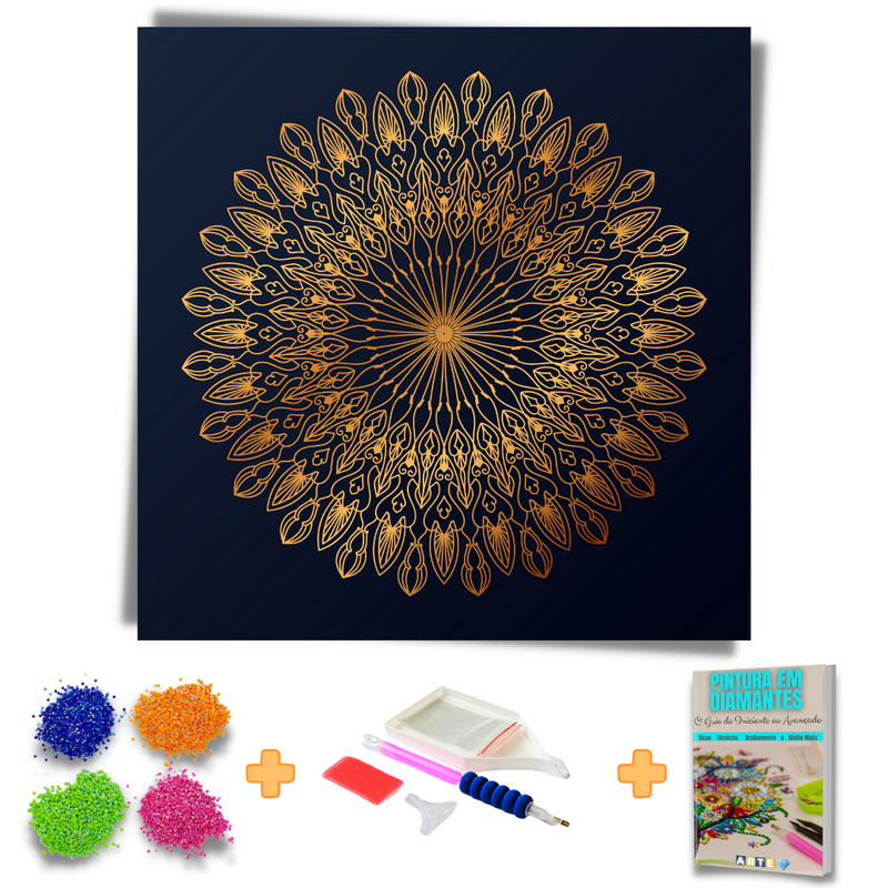 Kit Completo - Pintura em Diamantes - Mandalas Personalizadas - Mandala Ternura