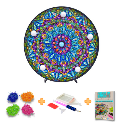 Kit completo - Mandalas em Abajur com Pintura em Diamantes