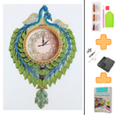 Relógio - Pintura em Diamantes - Pavões Verde e Azul