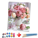 Kit Completo - Pintura Numerada - Vaso de Flor
