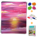 Kit Completo - Pintura em Diamantes - Paisagem Rosa