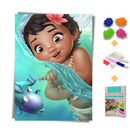 Kit Completo - Pintura em Diamantes - Moana Baby no mar