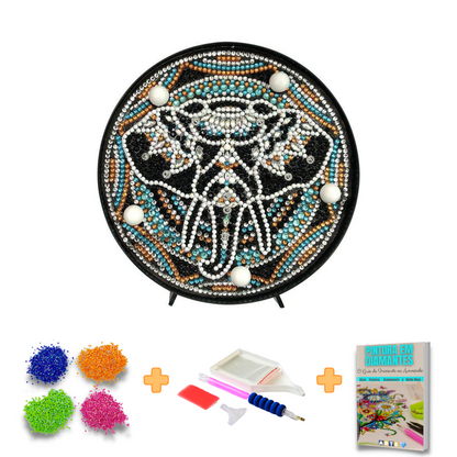 Kit completo - Mandalas em Abajur com Pintura em Diamantes