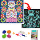 Pintura em Diamantes - Tela Fluorescente - Cat - Pedras Especiais - 30x30cm