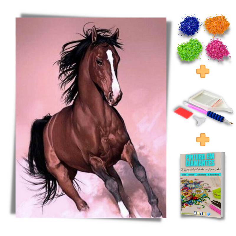 Kit Completo - Pintura em Diamantes - Horse