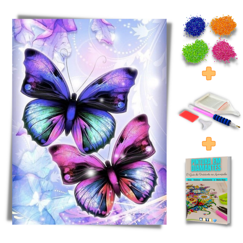 Kit Completo - Pintura em Diamantes - Butterfly