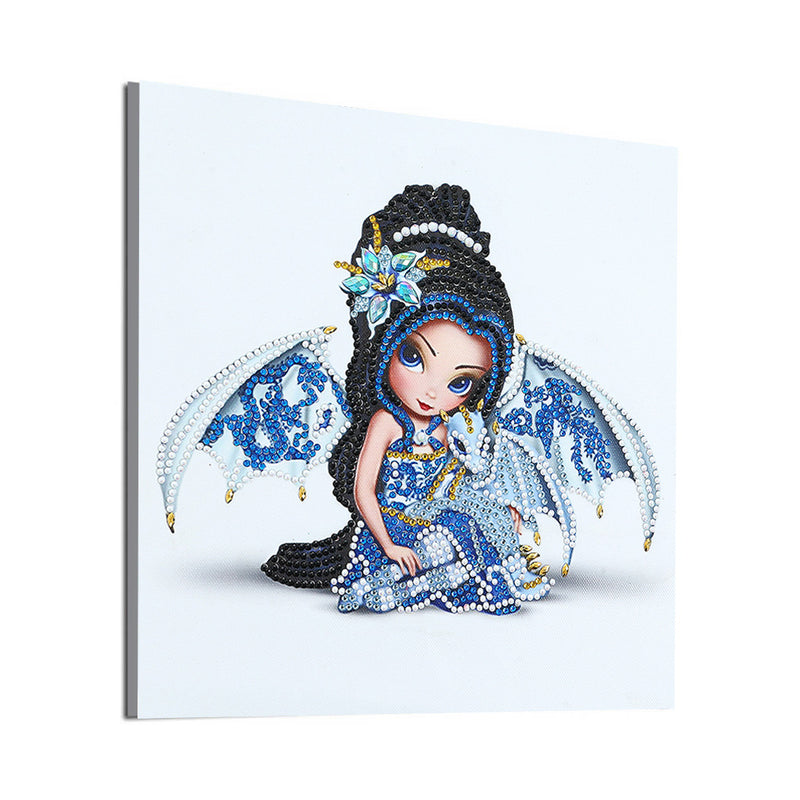 Kit Completo - Pintura em Diamantes - Girl Dragon - 30x30