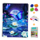 Kit Completo - Pintura em Diamantes - Borboleta sobre o lago