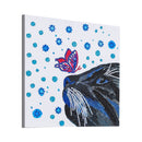 Kit Completo - Pintura em Diamantes - Gato e Borboleta - 30x30