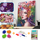 Kit Completo - Pintura em Diamantes - Mulher Florida - 30x40