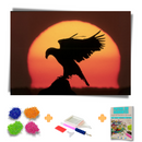 Kit Completo - Pintura em Diamantes - Águia sob o por do sol