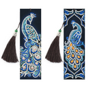 Promoção - Kit com 2 Marcadores de Livros - Pintura em Diamantes - Pavão Azul