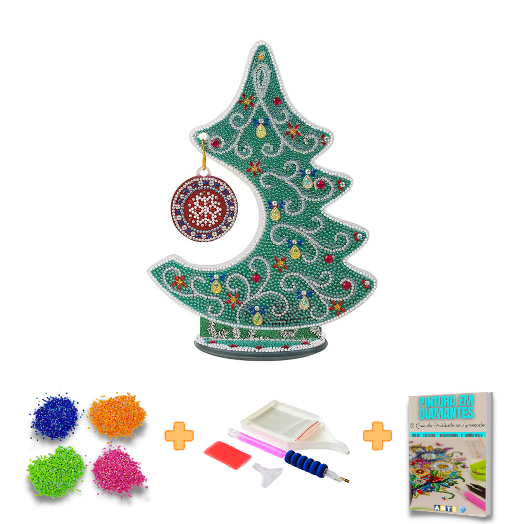 Kit Completo - Árvore de Natal com Pintura em Diamantes - Brisa Natalina