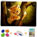 Kit Completo - Pintura em Diamantes - Aventuras do gatinho