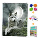 Kit Completo - Pintura em Diamantes - Lobo branco