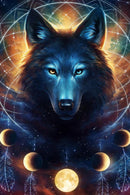 Kit Completo - Pintura em Diamantes - Lobo Luar