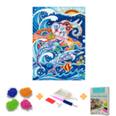 Pintura em Diamantes - Tela Fluorescente - Ondas