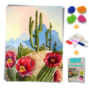 Kit Completo - Pintura em Diamantes - Cactos