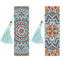 Promoção - Kit com 2 Marcadores de Livros - Pintura em Diamantes - Mandala Azul