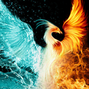 Kit Completo -  Pintura em Diamantes - Fenix Água e Fogo