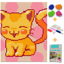 Kit Completo - Pintura em Diamantes - Gatinho Feliz - 21x21cm