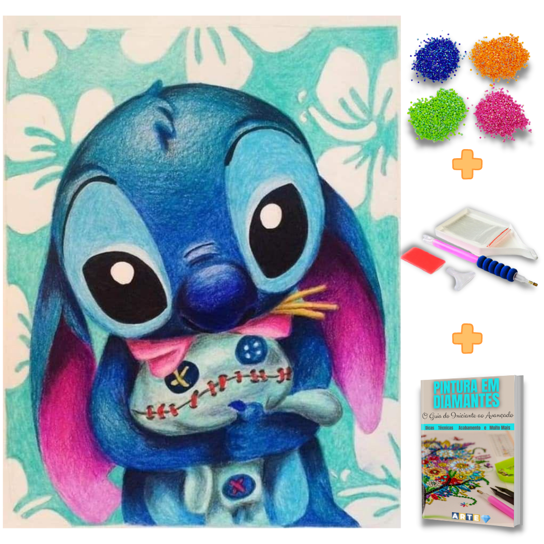Kit Completo - Pintura em Diamantes - Stitch