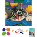 Kit Completo - Pintura em Diamantes - Gatinho Meigo - 42x30cm