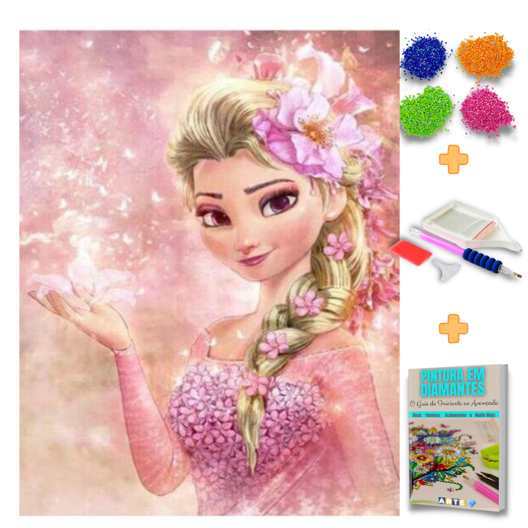 Kit Completo - Pintura em Diamantes - Elsa Frozen