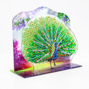 Decoração 3D em Pintura em Diamantes - Pavão