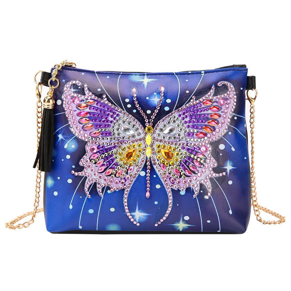 KIT Completo - Bolsa Diy - Pintura em Diamantes - Borboleta Night