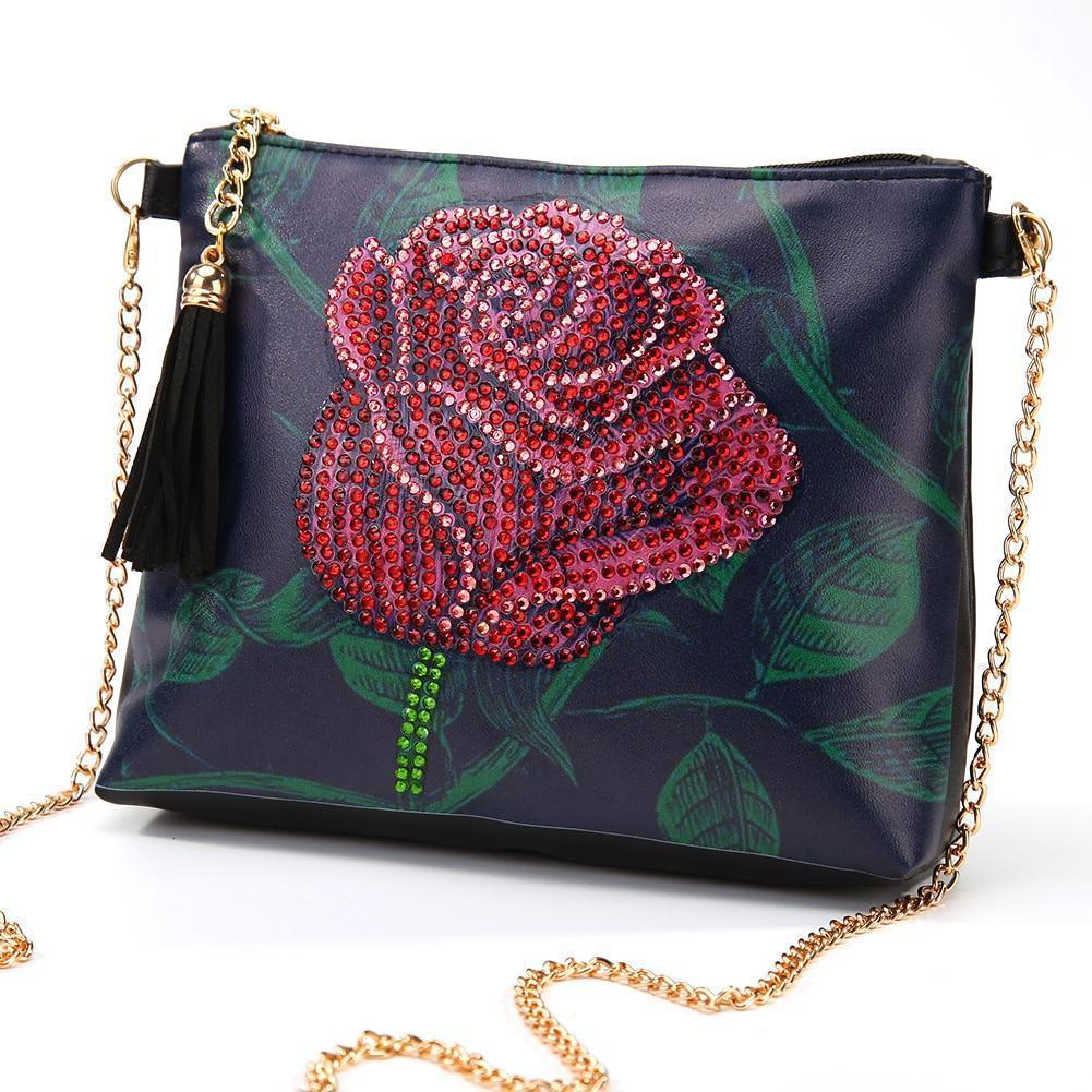 KIT Completo - Bolsa Diy - Pintura em Diamantes - Rosa