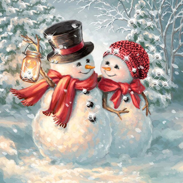 Kit Completo - Pintura em Diamantes - Casal da Neve