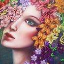 Kit Completo - Pintura em Diamantes - Mulher Florida - 30x40