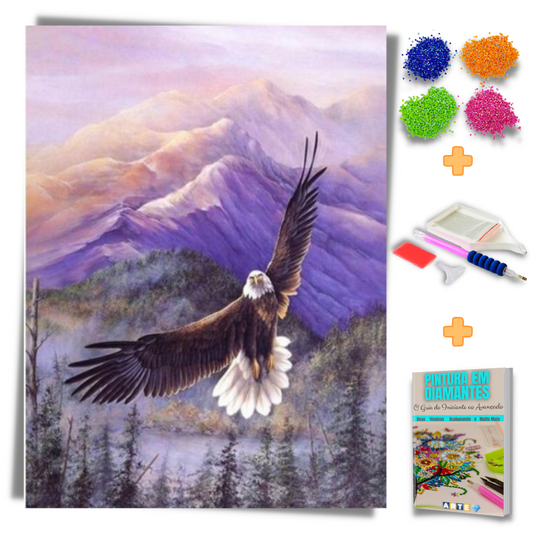 Kit Completo - Pintura em Diamantes - Voo da Aguia