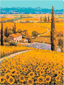 Kit Completo - Pintura em Diamantes - Campo de Girassóis - 30x42cm