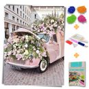 Kit Completo - Pintura em Diamantes - Fusca Rosa