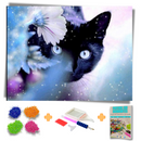 Kit Completo - Pintura em Diamantes - Olhar de gata