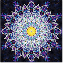 Pintura em Diamantes - Tela Fluorescente - Mandala Intensa - Pedras Especiais - 30x30cm